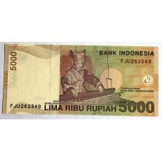INDONESIA 2001 . FIVE THOUSAND 5,000 RUPIAH BANKNOTE